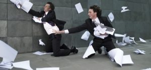 Papers blowing
