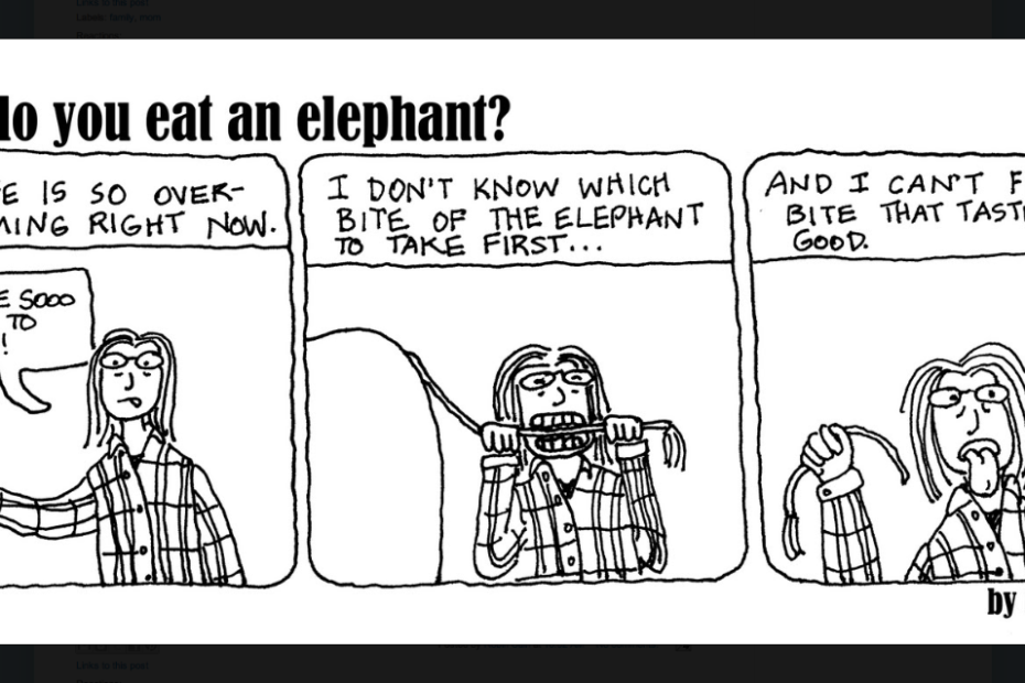 How do you eat an elephant?